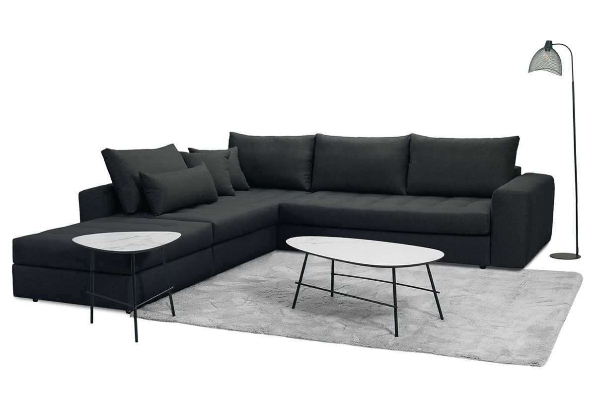 Απεικονείζεται ο καναπές με το σκαμπό.